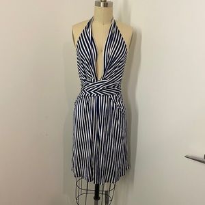 Issa London striped Polyester wrap dress